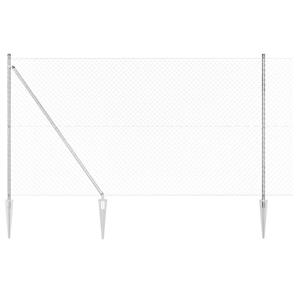 Chain Link Fence with Posts Silver 1.5 x 10 m Steel