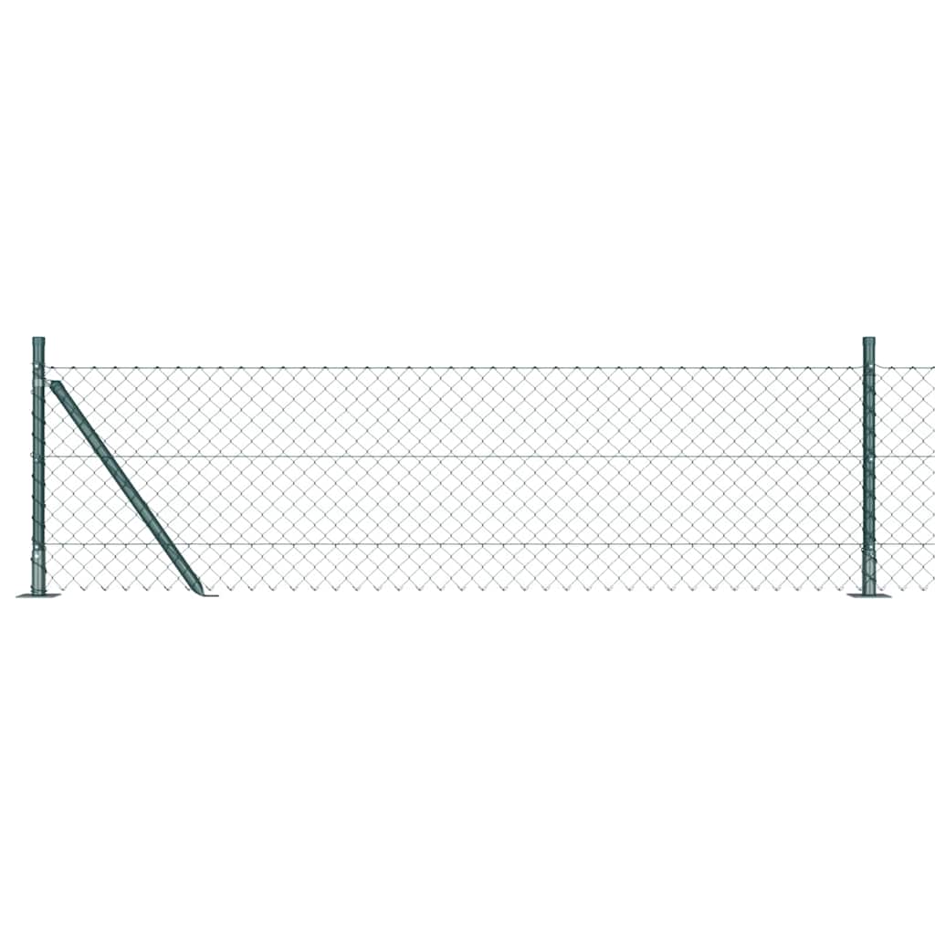 Chain Link Fence with Posts Green 0.4 x 10 m Steel