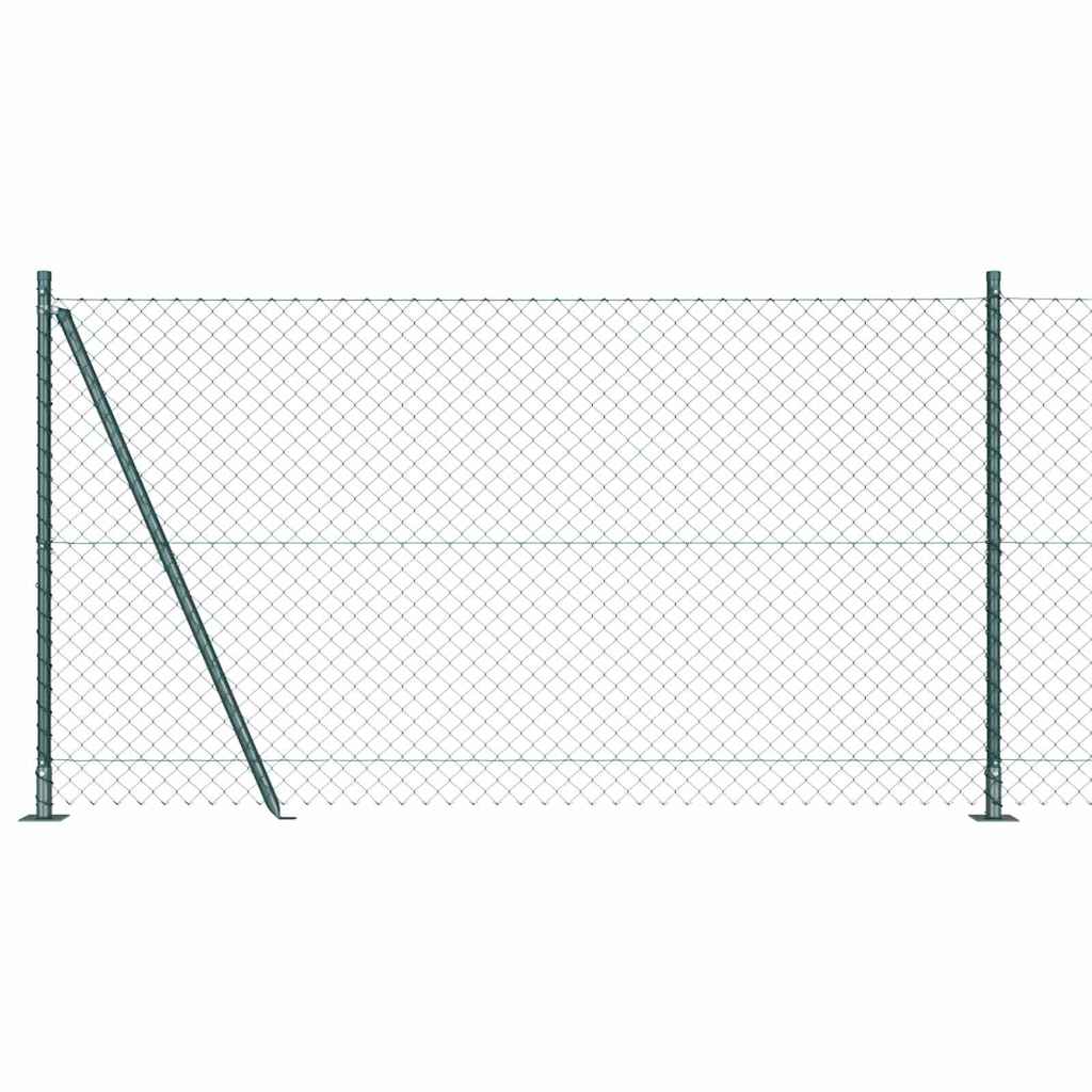 Chain Link Fence with Posts Green 1.2 x 10 m Steel