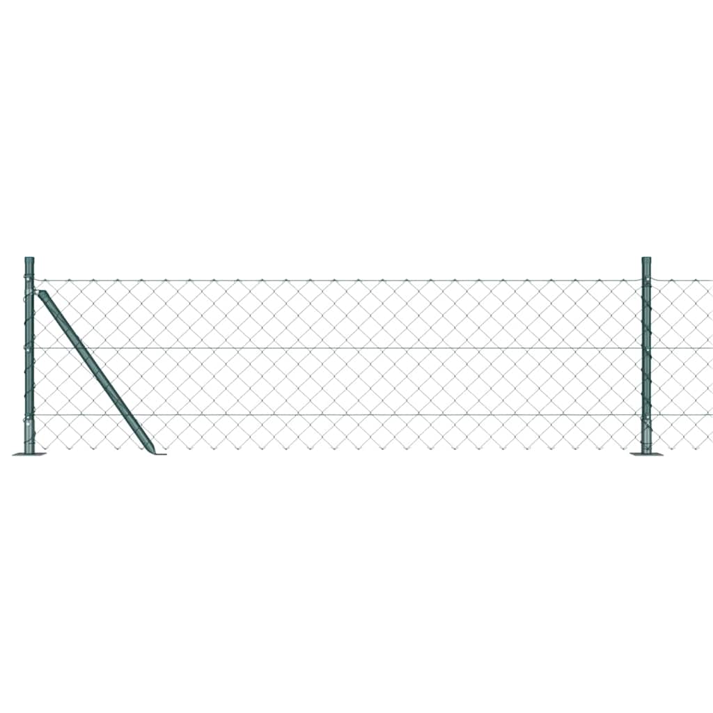 Chain Link Fence with Posts Green 0.6 x 10 m Steel