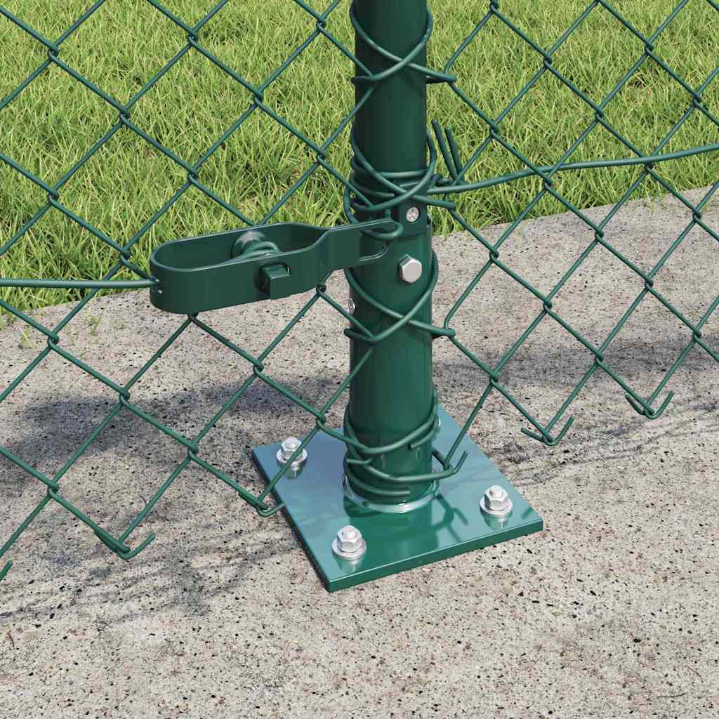 Chain Link Fence with Posts Green 0.6 x 25 m Steel
