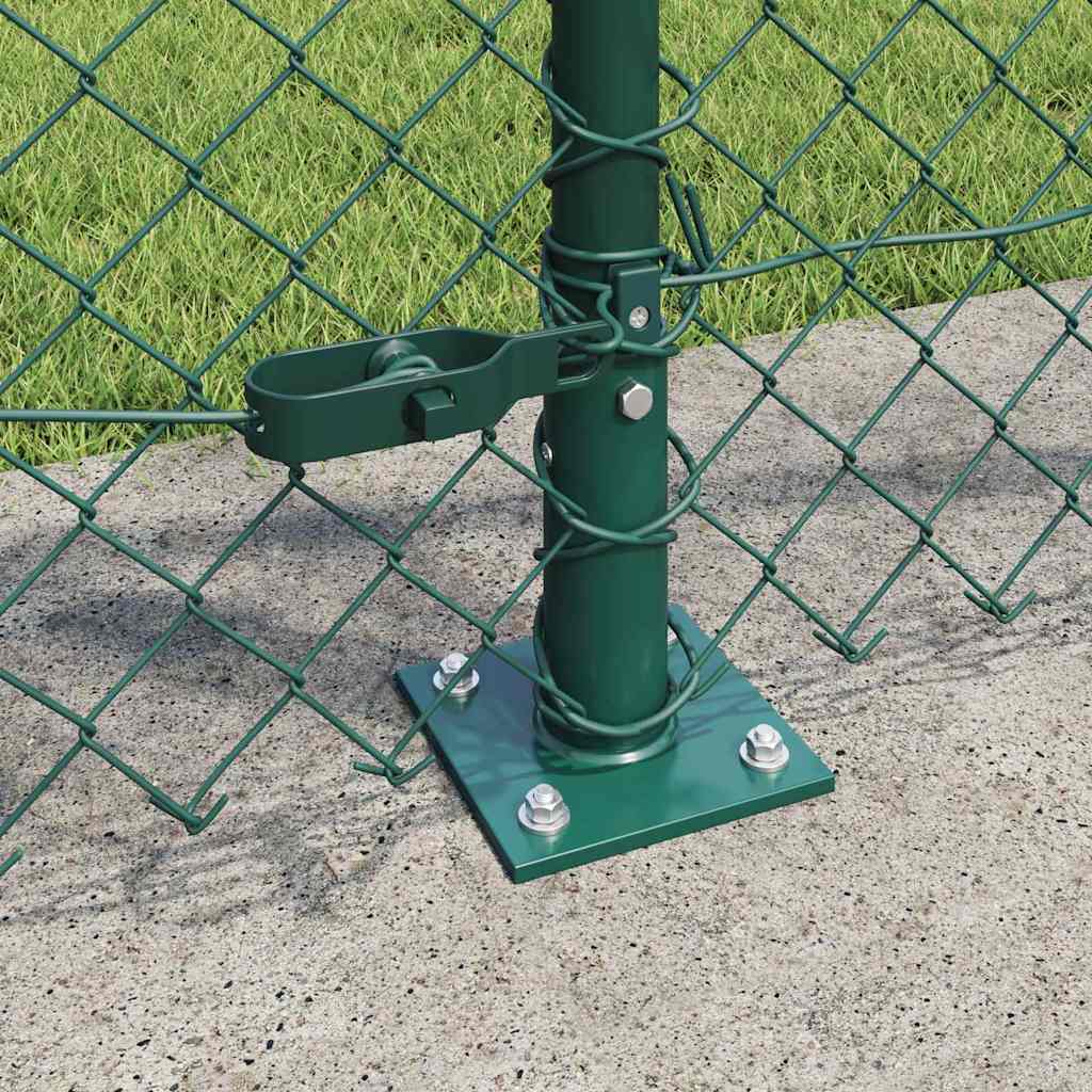 Chain Link Fence with Posts Green 1 x 25 m Steel