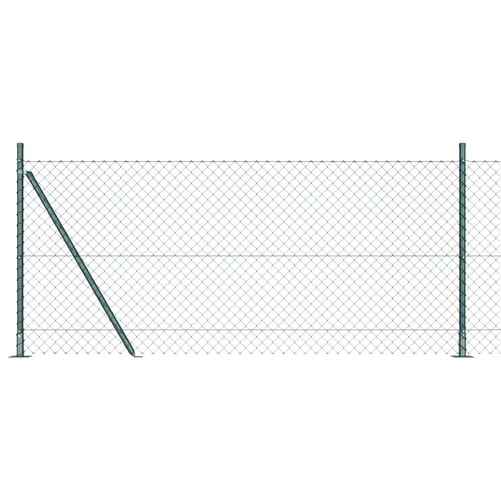 Chain Link Fence with Posts Green 1 x 25 m Steel