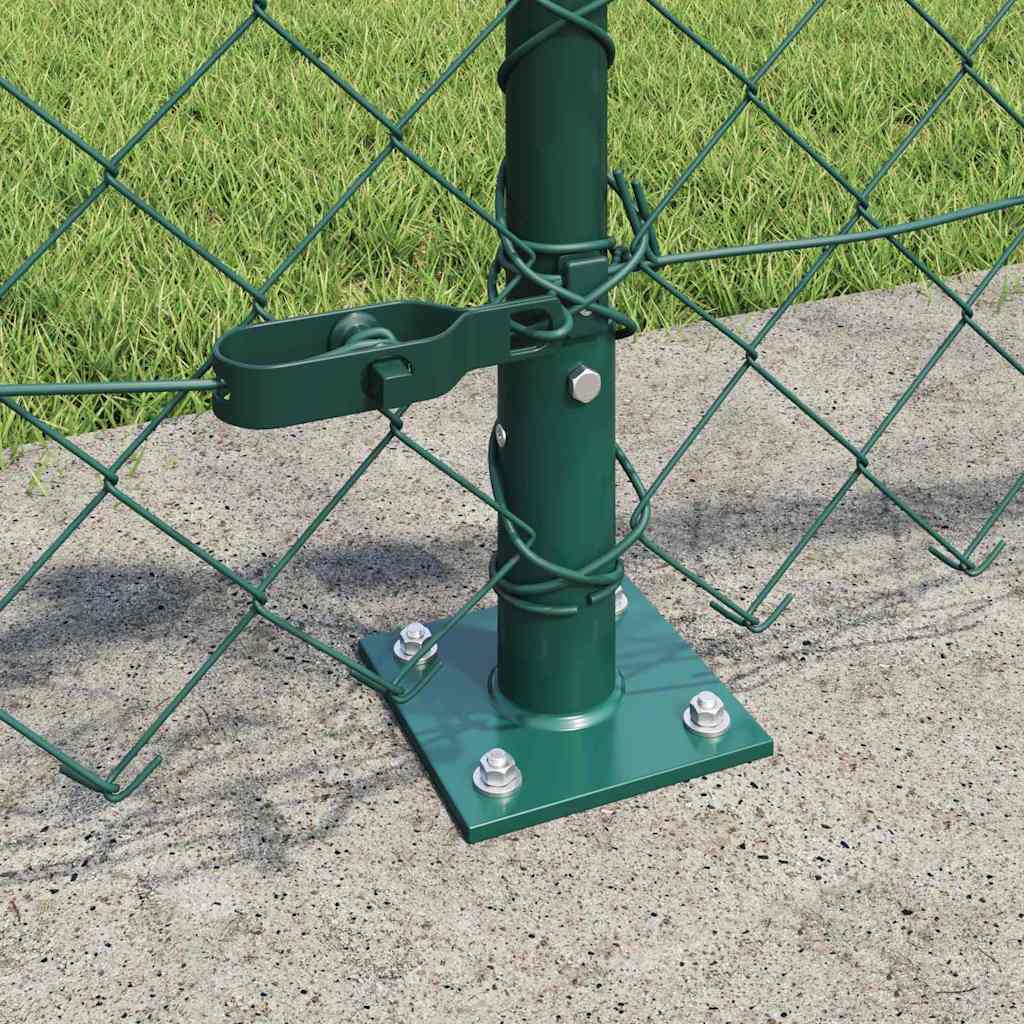 Chain Link Fence with Posts Green 0.6 x 25 m Steel
