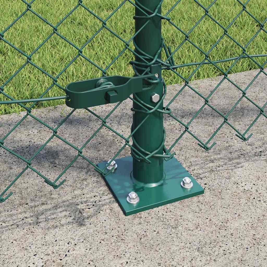 Chain Link Fence with Posts Green 1.2 x 25 m Steel