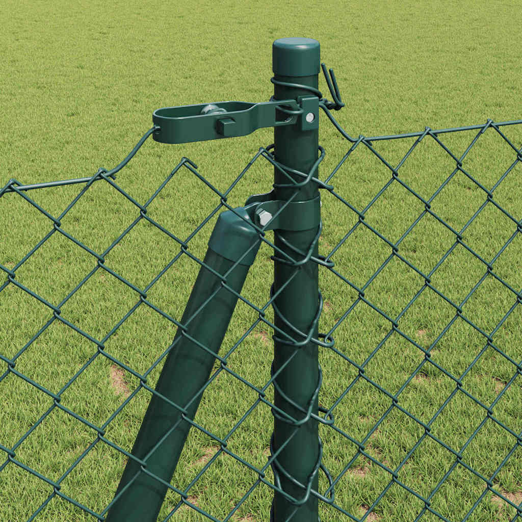 Chain Link Fence with Posts Green 1.2 x 25 m Steel