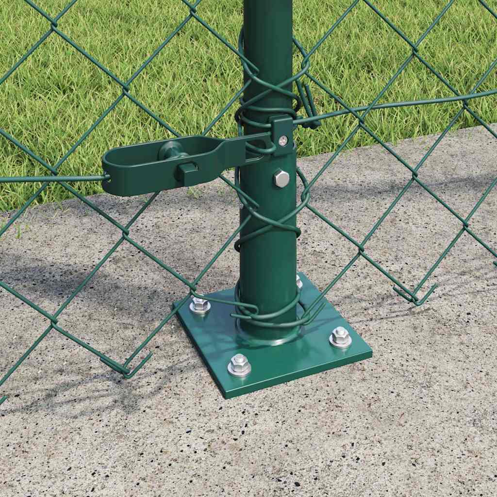 Chain Link Fence with Posts Green 1.4 x 25 m Steel