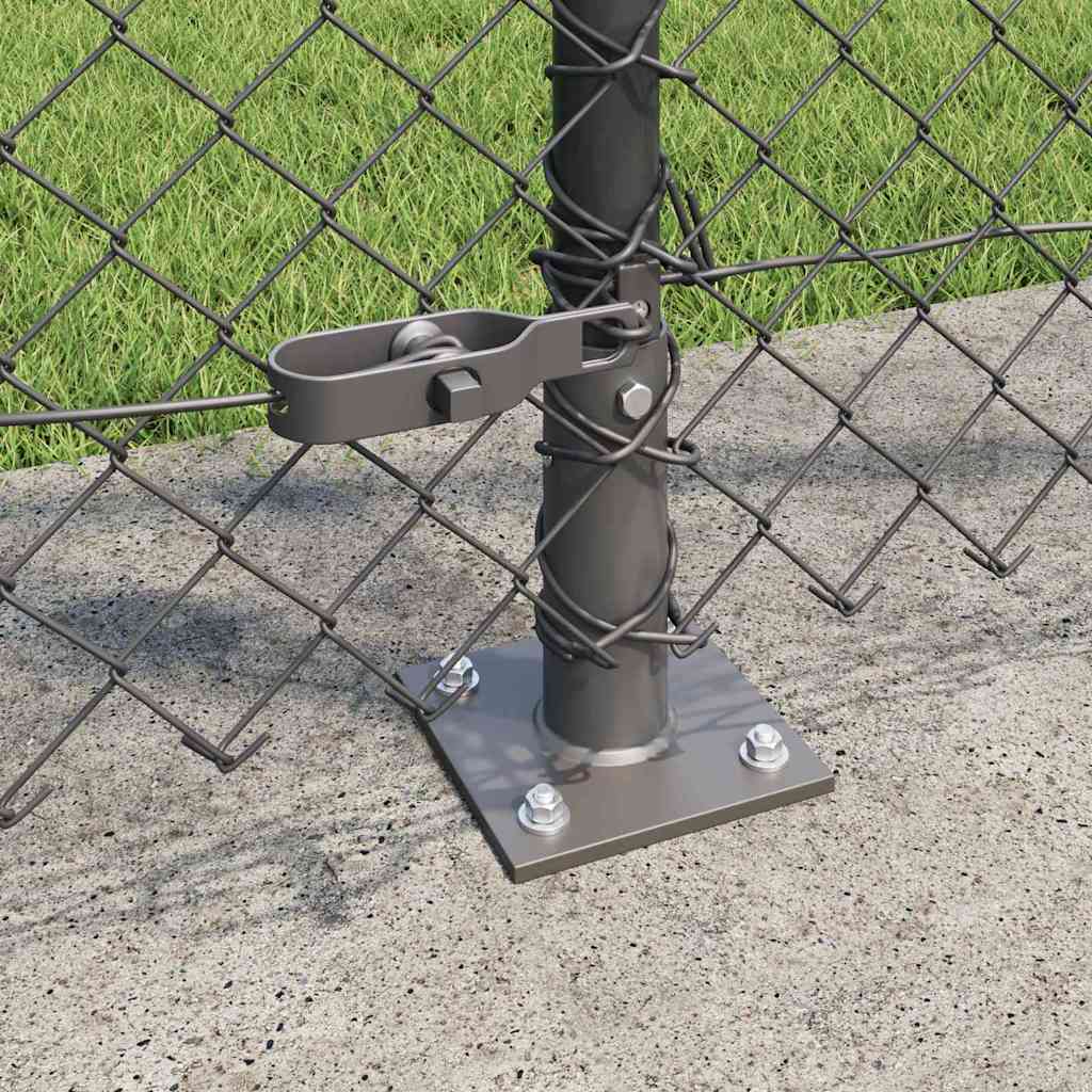Chain Link Fence with Posts Grey 1.2 x 10 m Steel