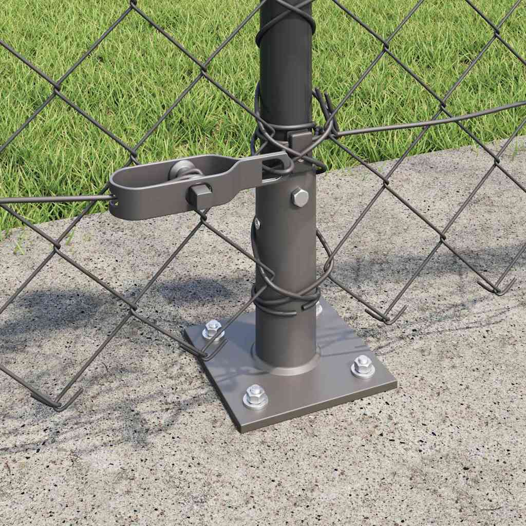 Chain Link Fence with Posts Grey 0.6 x 10 m Steel