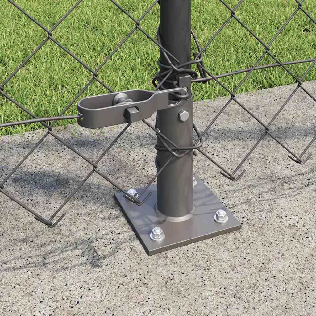 Chain Link Fence with Posts Grey 1.2 x 25 m Steel