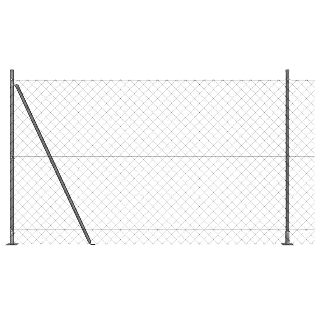 Chain Link Fence with Posts Grey 1.6 x 25 m Steel
