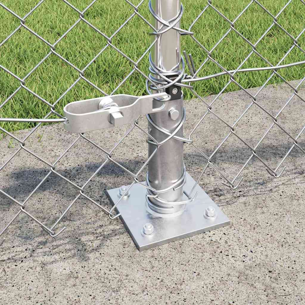 Chain Link Fence with Posts Silver 0.6 x 10 m Steel