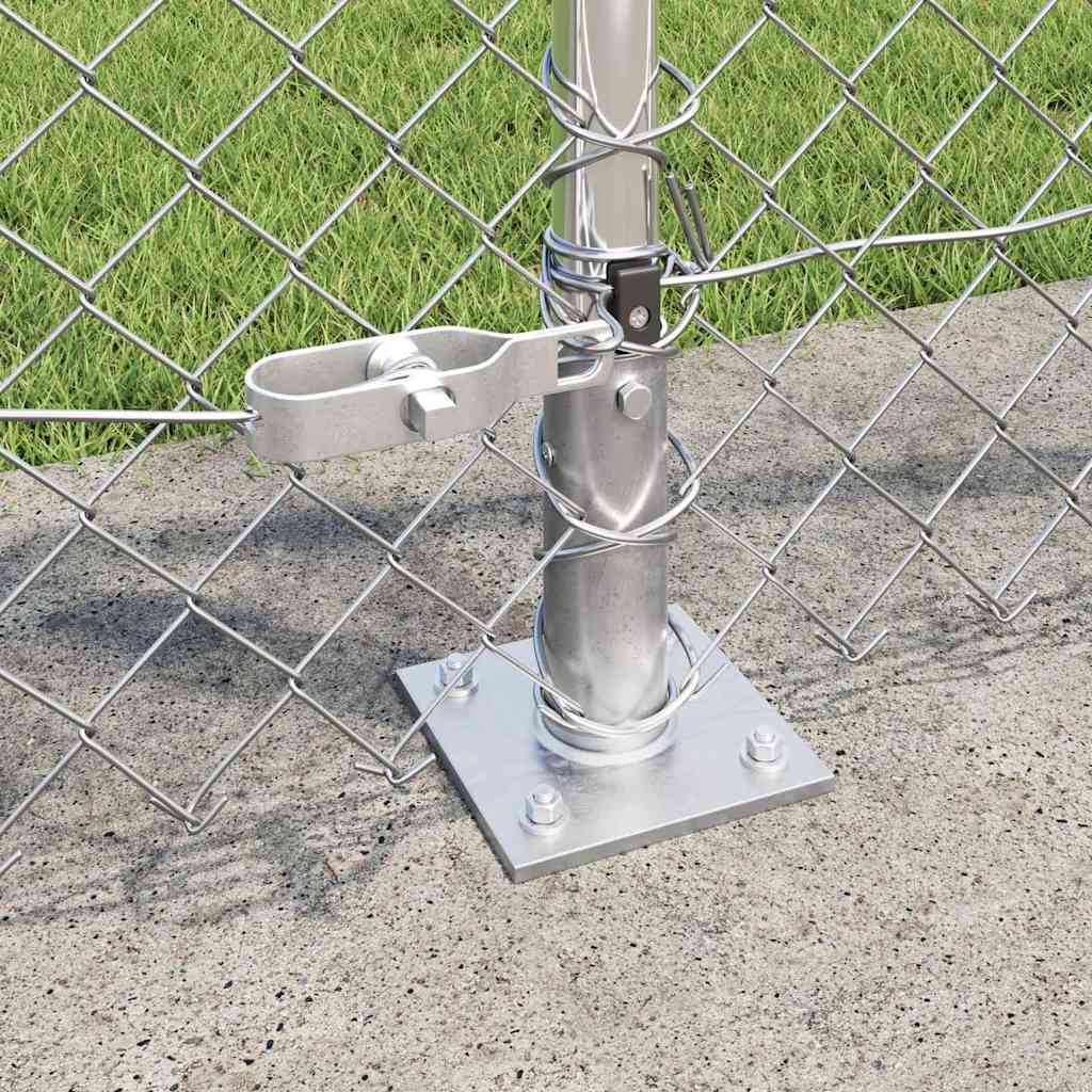 Chain Link Fence with Posts Silver 0.8 x 10 m Steel