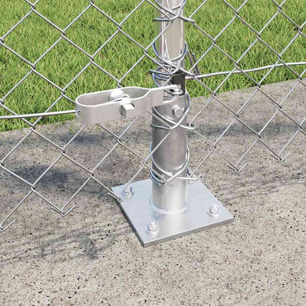 Chain Link Fence with Posts Silver 1.2 x 10 m Steel