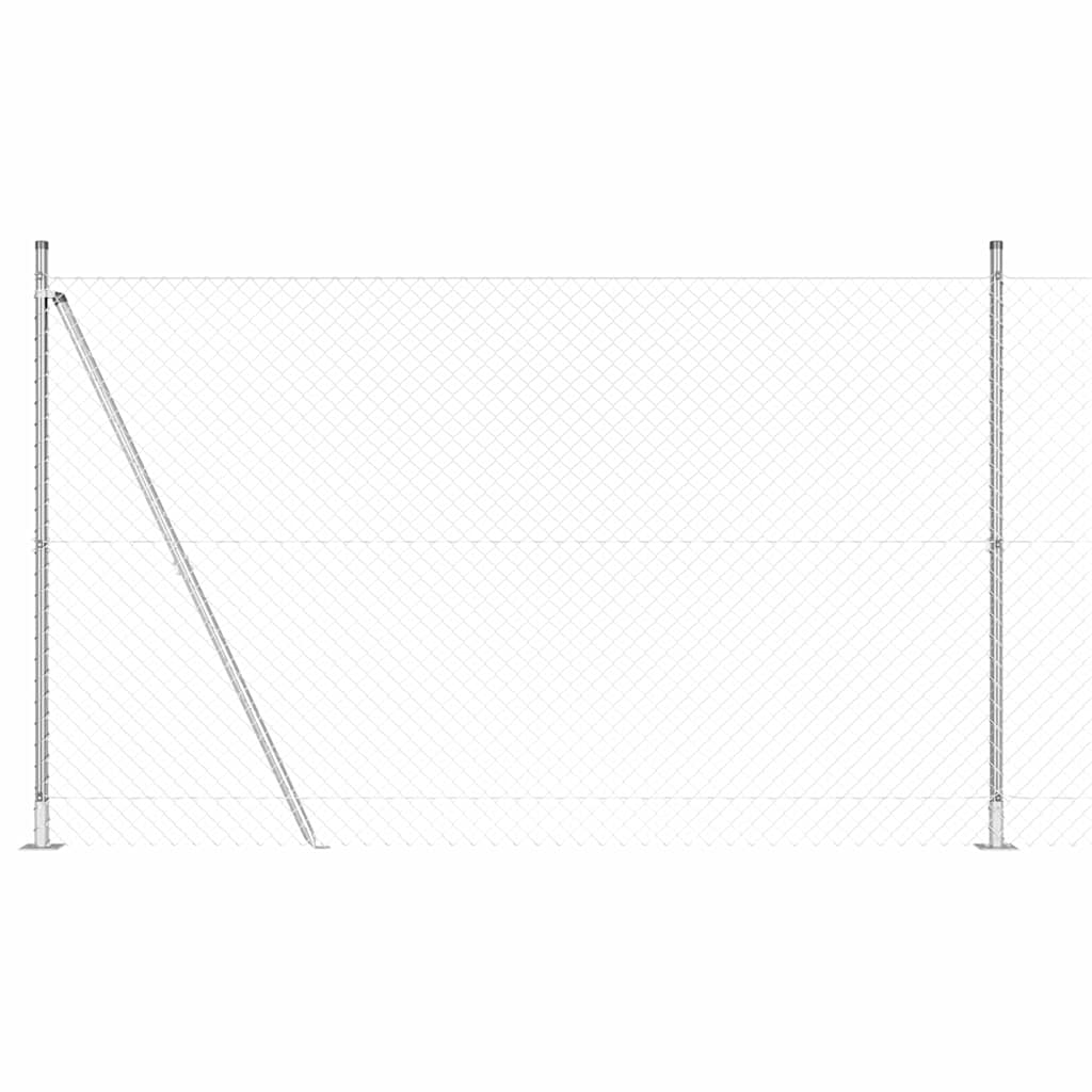 Chain Link Fence with Posts Silver 1.4 x 10 m Steel