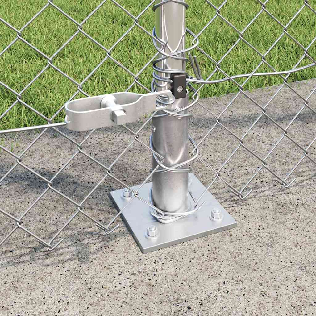Chain Link Fence with Posts Silver 1.6 x 10 m Steel