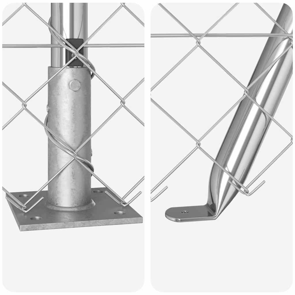 Chain Link Fence with Posts Silver 0.6 x 10 m Steel