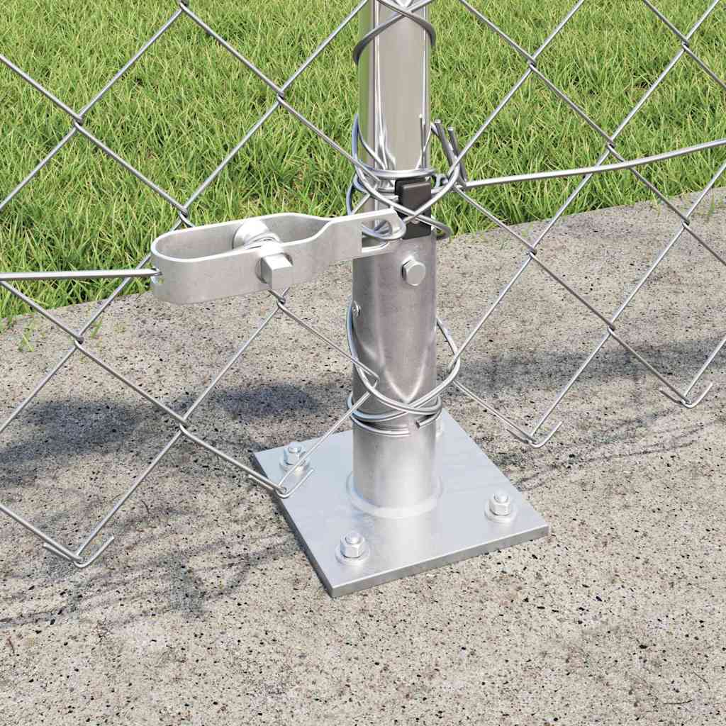 Chain Link Fence with Posts Silver 0.6 x 10 m Steel