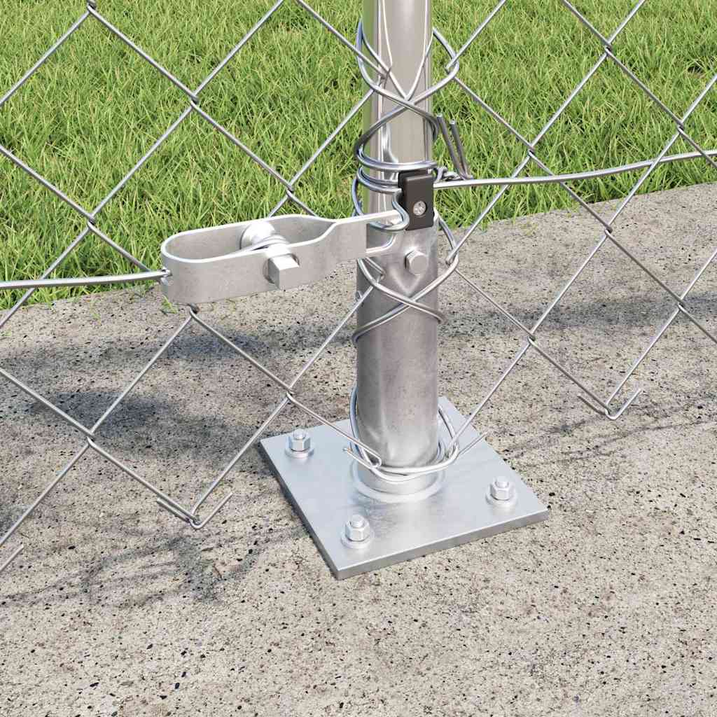 Chain Link Fence with Posts Silver 0.8 x 10 m Steel