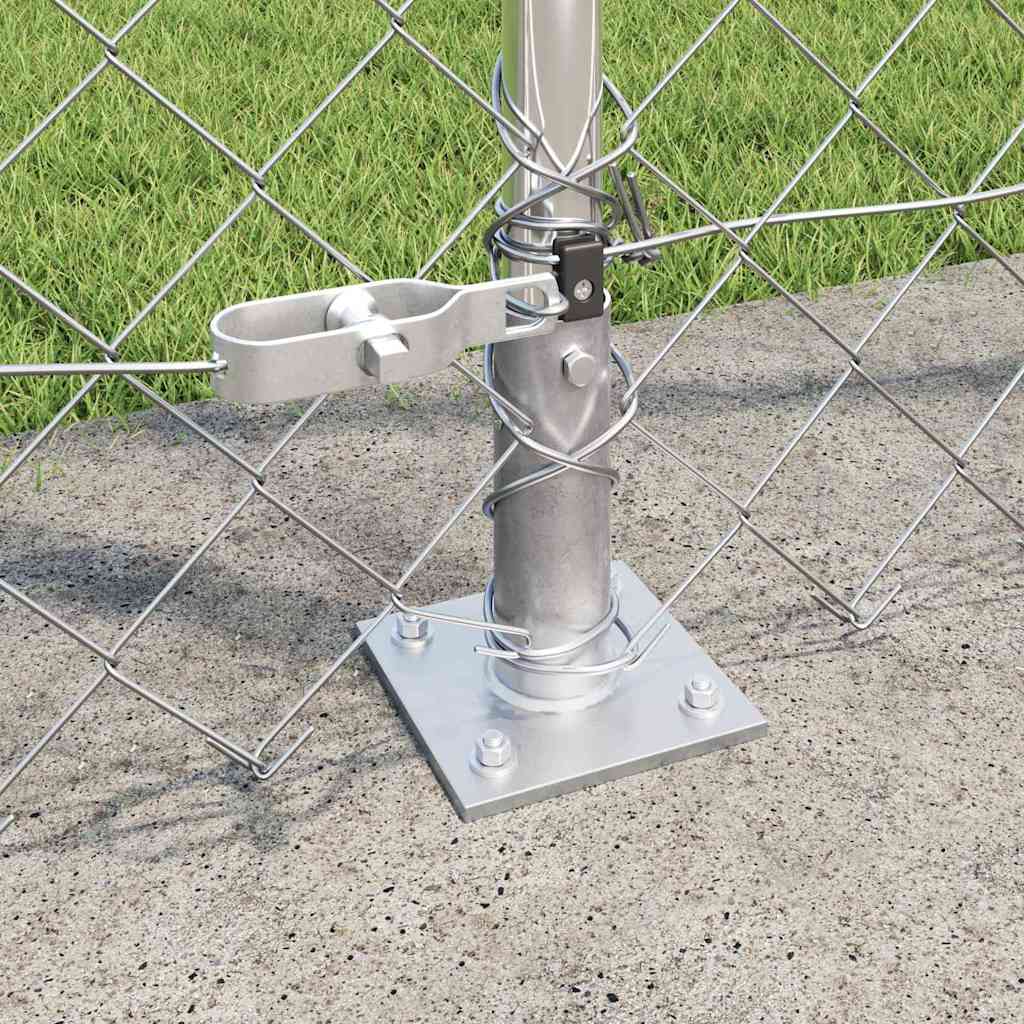 Chain Link Fence with Posts Silver 1.5 x 10 m Steel