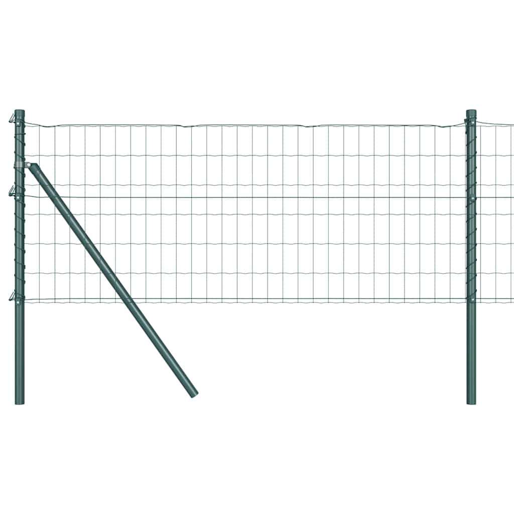 Fence with Posts Green 0.8 x 10 m Steel