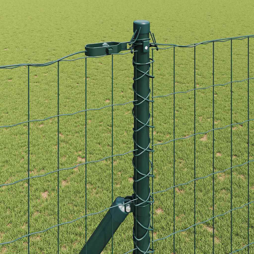 Fence with Posts Green 1.6 x 10 m Steel