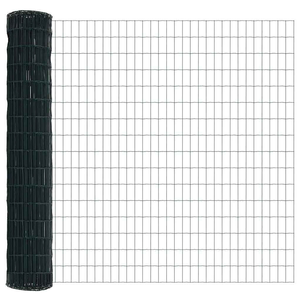 Fence with Posts Green 1.6 x 10 m Steel