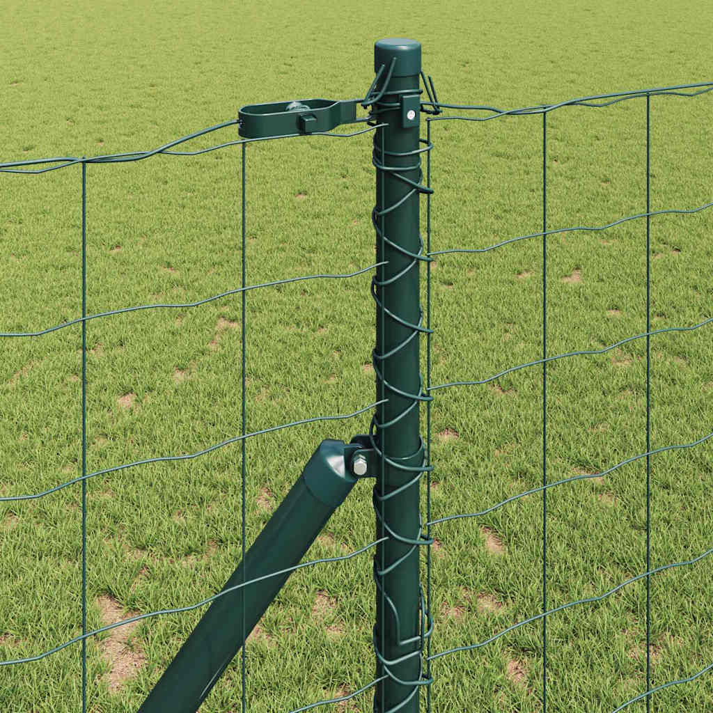 Fence with Posts Green 1.4 x 10 m Steel
