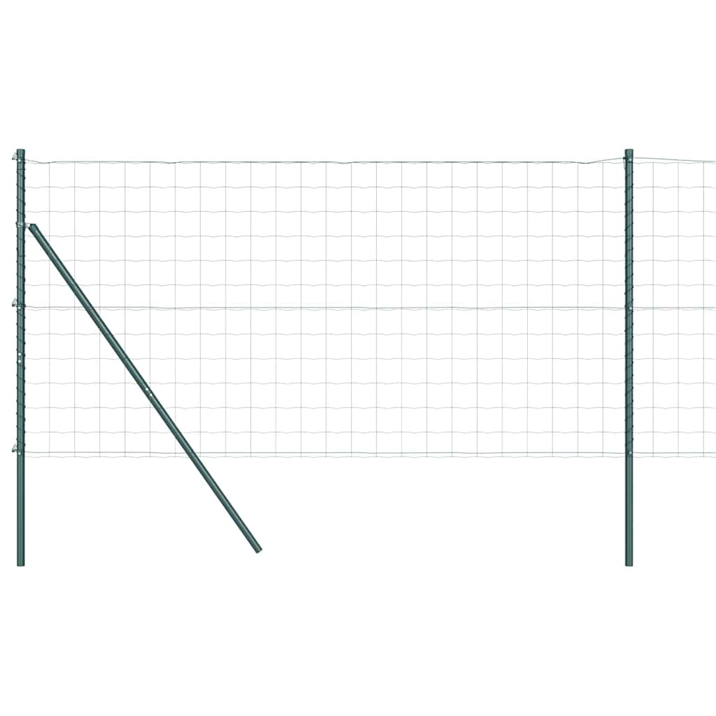Fence with Posts Green 1.4 x 10 m Steel