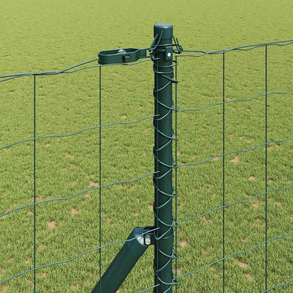 Fence with Posts Green 1.5 x 10 m Steel