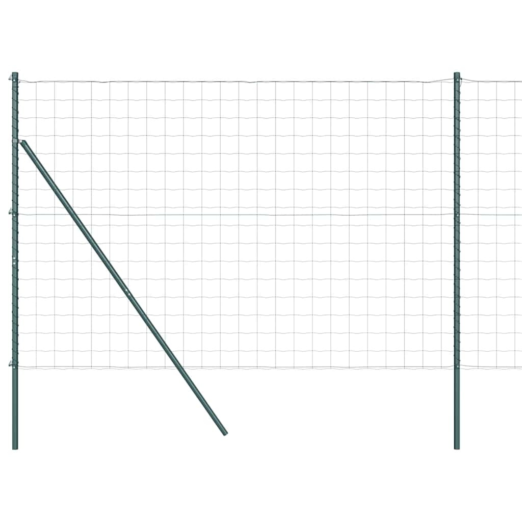 Fence with Posts Green 1.5 x 10 m Steel