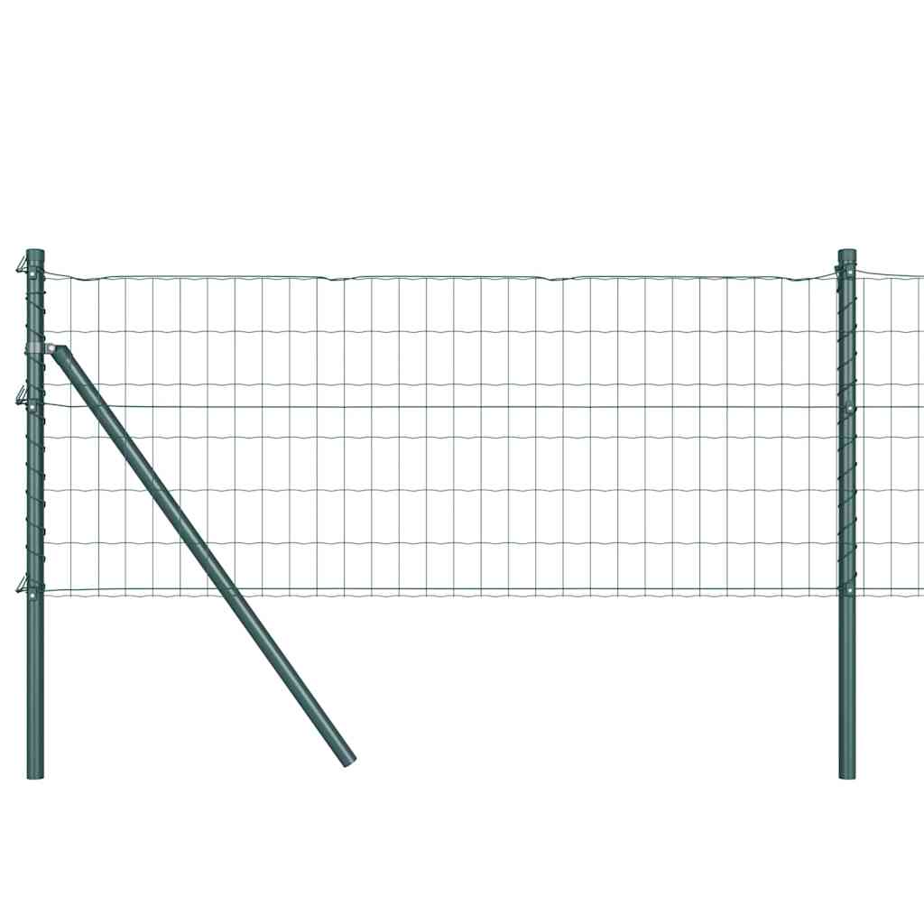 Fence with Posts Green 0.4 x 25 m Steel