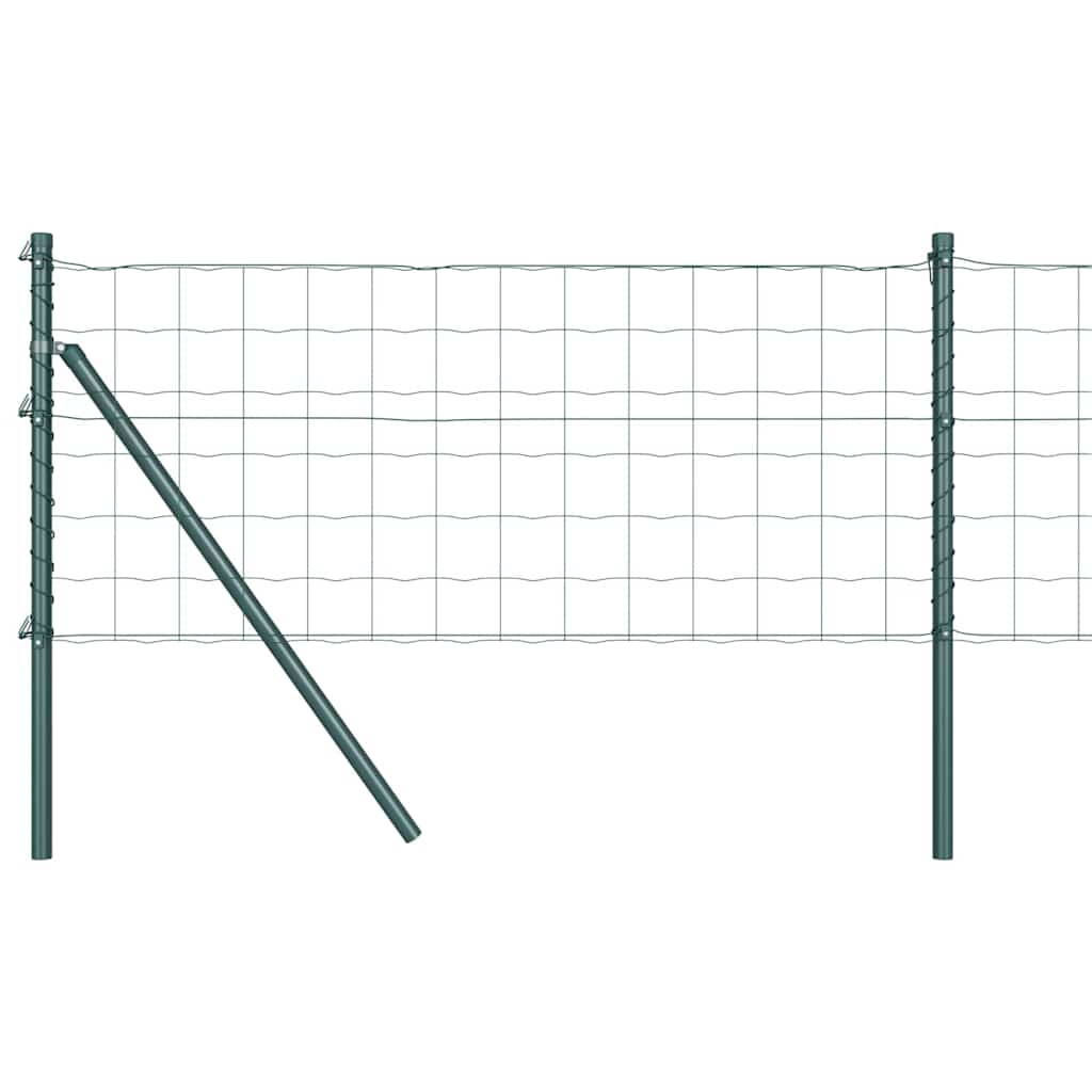 Fence with Posts Green 0.4 x 50 m Steel