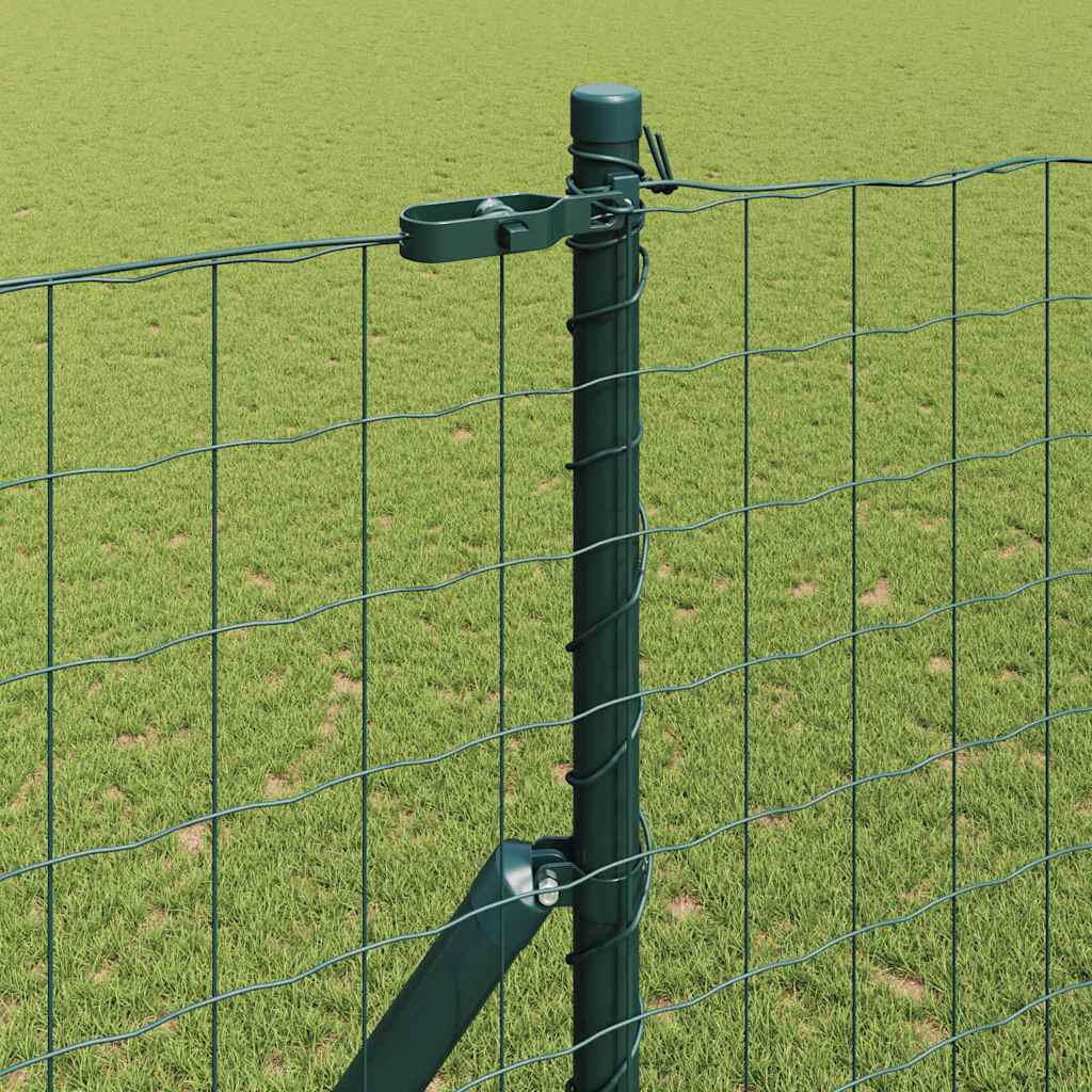 Fence with Posts Green 1.5 x 10 m Steel