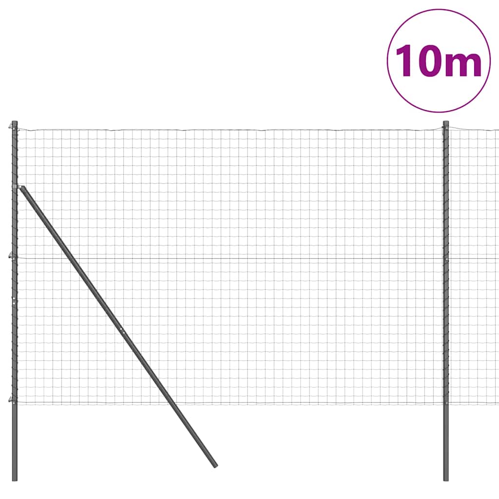 Fence with Posts Grey 1.5 x 10 m Steel