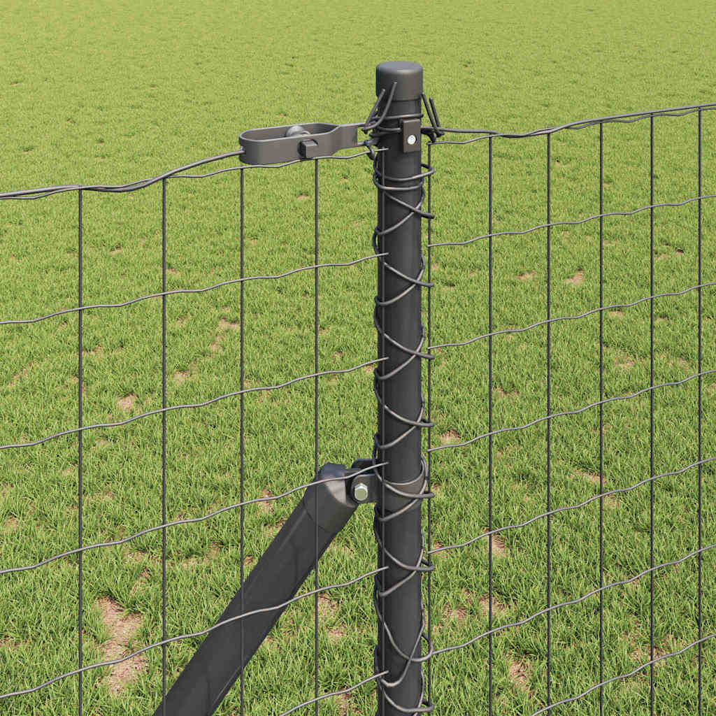 Fence with Posts Grey 1.4 x 10 m Steel