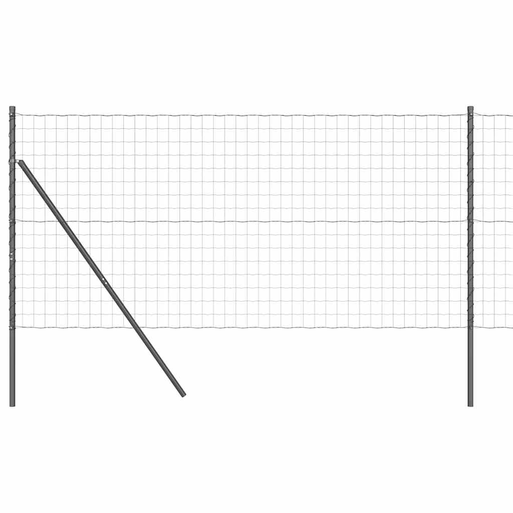 Fence with Posts Grey 1.2 x 10 m Steel