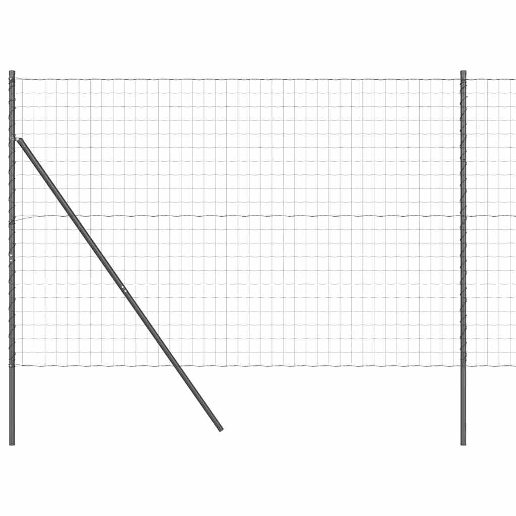 Fence with Posts Grey 1.6 x 10 m Steel