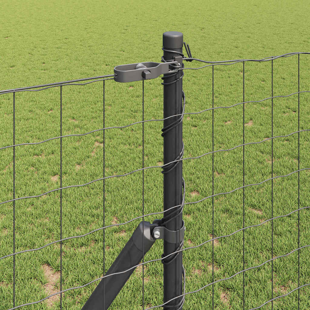 Fence with Posts Grey 1.2 x 25 m Steel