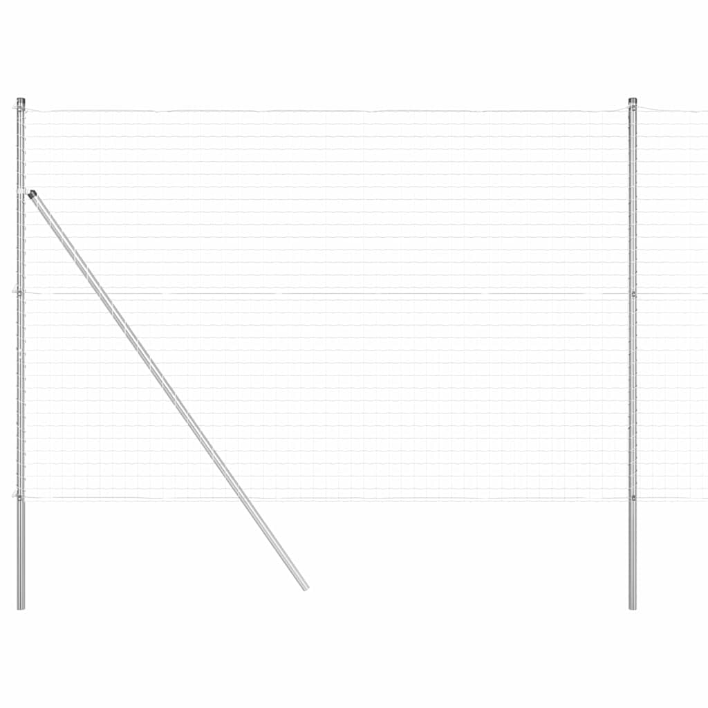 Fence with Posts Silver 1.6 x 10 m Steel