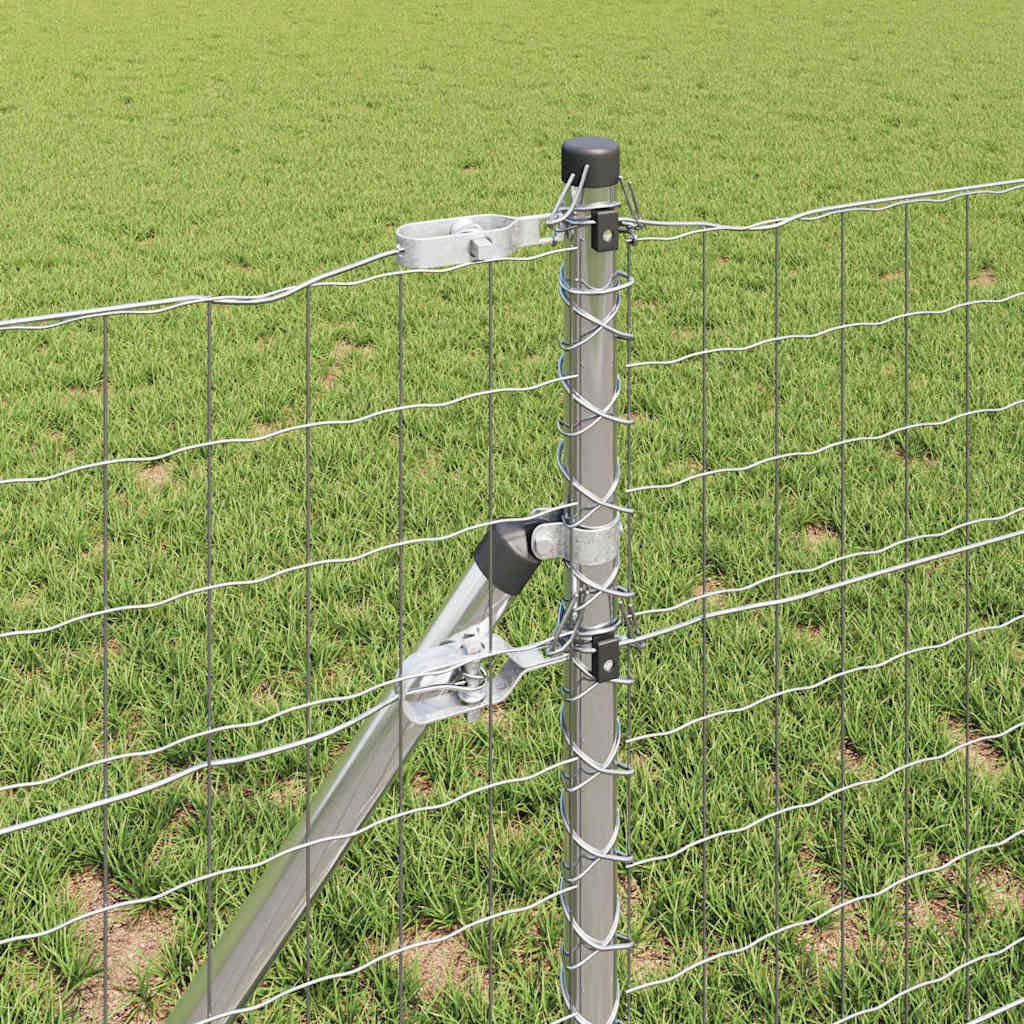 Fence with Posts Silver 0.6 x 10 m Steel
