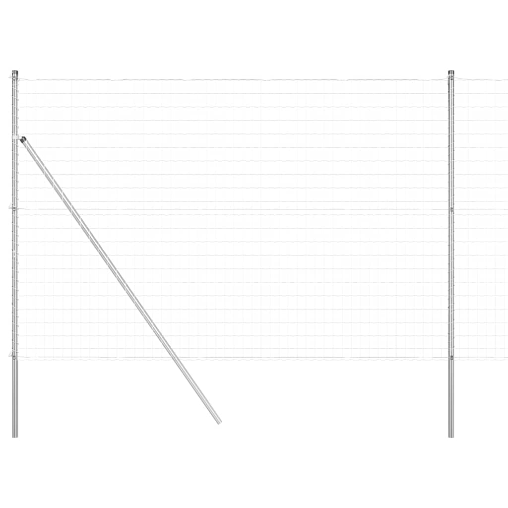 Fence with Posts Silver 1.5 x 10 m Steel