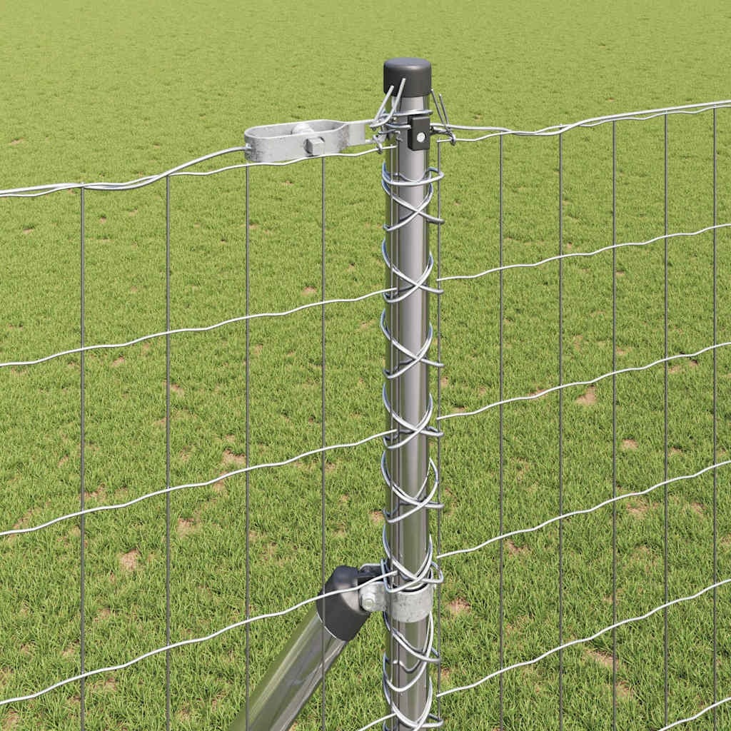 Fence with Posts Silver 1.5 x 10 m Steel