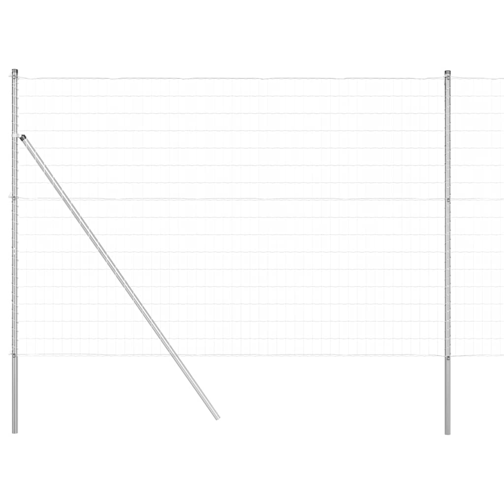 Fence with Posts Silver 1.5 x 10 m Steel