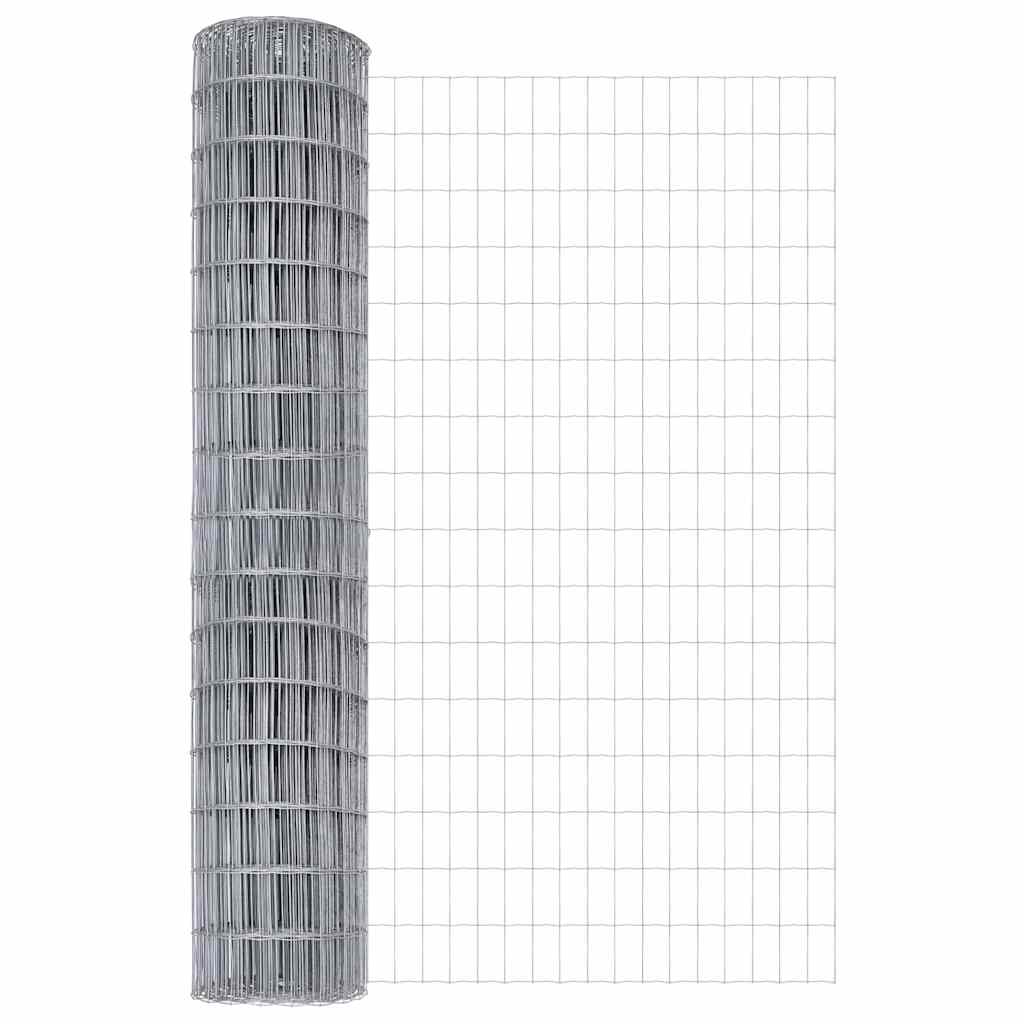 Fence with Posts Silver 1.5 x 10 m Steel