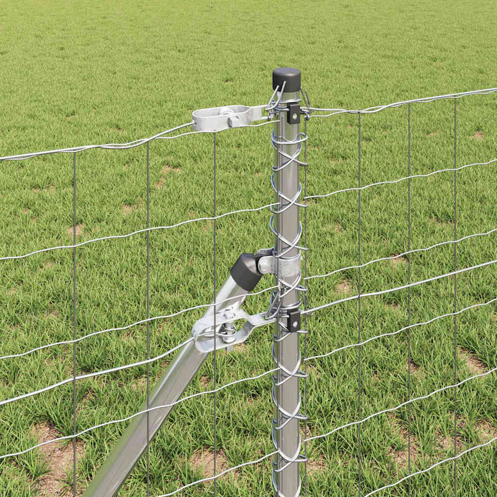 Fence with Posts Silver 0.4 x 10 m Steel