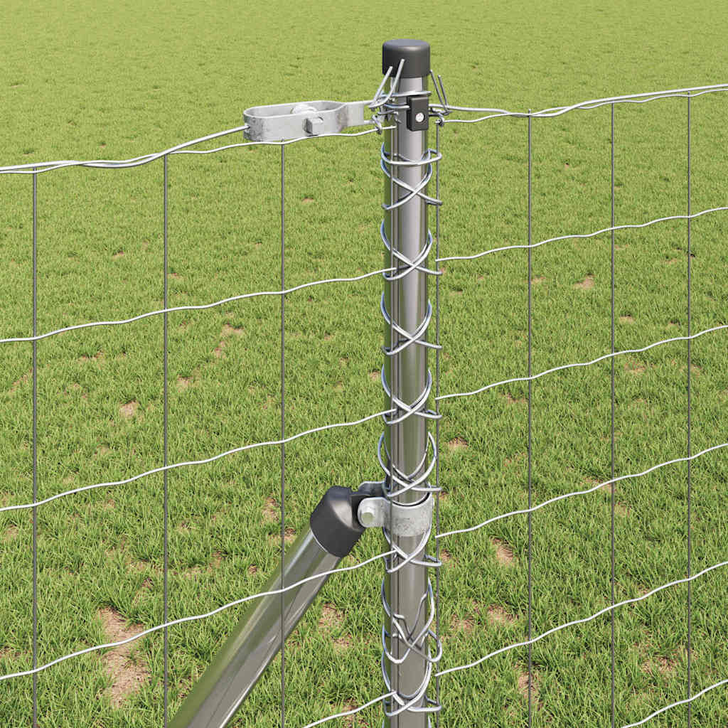 Fence with Posts Silver 1.4 x 10 m Steel