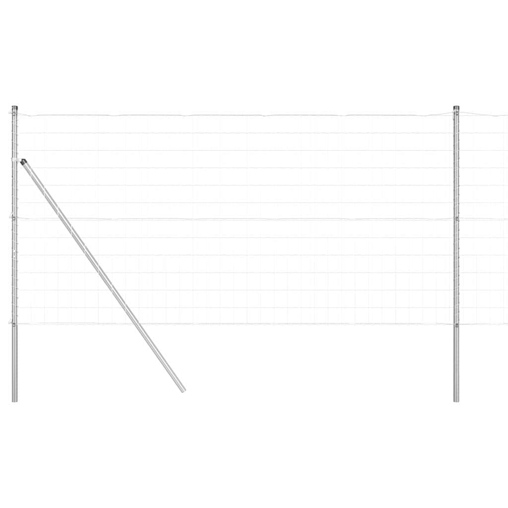 Fence with Posts Silver 1.4 x 10 m Steel