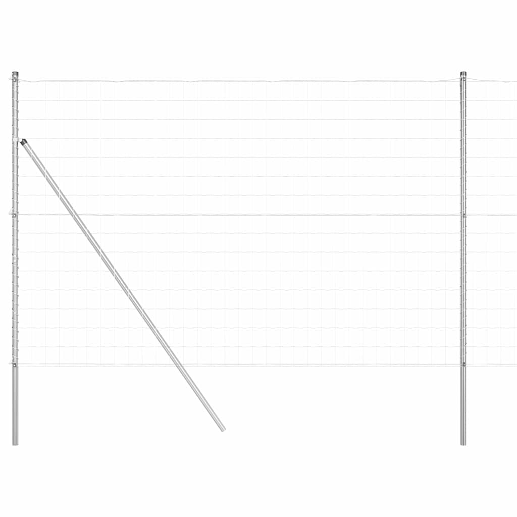 Fence with Posts Silver 1.5 x 10 m Steel