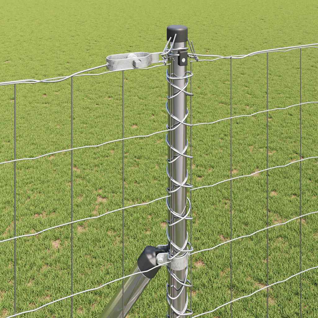 Fence with Posts Silver 1.6 x 10 m Steel